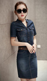 Pencil Jean Dresses 2017 Summer Style Sexy Hip Women Short Sleeve Denim Dress Woman Slim Casual Club Bodycon Jeans Women Dress Pencil Jean Dresses 2017 Summer Style Sexy Hip Women Short Sleeve Denim Dress Woman Slim Casual Club Bodycon Jeans Women Dress
