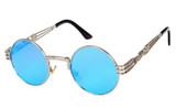 Peekaboo wholesale New silver gold metal mirror small round sunglasses men vintage round sun glasses women cheap high quality