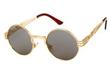 Peekaboo Wholesale vintage retro gothic steampunk mirror sunglasses gold sun glasses vintage round circle men UV gafas de sol