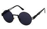Peekaboo Wholesale vintage retro gothic steampunk mirror sunglasses gold sun glasses vintage round circle men UV gafas de sol