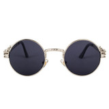 Peekaboo Wholesale vintage retro gothic steampunk mirror sunglasses gold sun glasses vintage round circle men UV gafas de sol