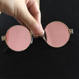 Peekaboo Wholesale vintage retro gothic steampunk mirror sunglasses gold sun glasses vintage round circle men UV gafas de sol