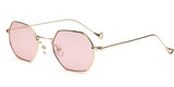 Peekaboo polygon clear pink sunglasses women small frame vintage round metal frame sun glasses male 2017 uv400 mirror