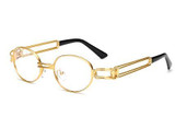 Peekaboo 2017 retro vintage sunglasses men small round gold metal small sun glasses for men vintage women hollow uv400