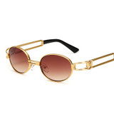 Peekaboo 2017 retro vintage sunglasses men small round gold metal small sun glasses for men vintage women hollow uv400