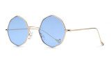 Peekaboo 2017 mens small round sunglasses women vintage retro clear blue sunglasses transparent lens metal uv400