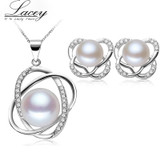 Pearl jewelry sets , selling 925 sterling silver jewelry freshwater pearl jewelry set for women 3 color gift