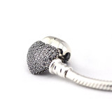 Pave Heart Bracelet 100% 925 Sterling Silver Clear Cz Love Bracelets for Women Gift Fit Charm Beads Diy Fine Jewelry PFB020