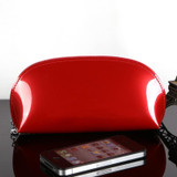 Patent leather makeup make up bags zipper cosmetic bag small pouch