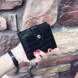 Patent Leather Women Short Wallets Ladies Fashion Small Alligator Wallet Coin Purse Female Card Wallet Purse Money Bag Y-7N06-01