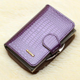 Patent leather wallet real leather brief paragraph female hob buckles a purse