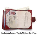Passport Wallet Genuine Leather Women Travel Wallets Business Card Passport Purse Organizer Driver License Cover Document Holder