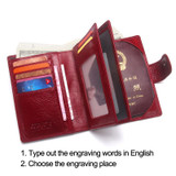 Passport Wallet Genuine Leather Women Travel Wallets Business Card Passport Purse Organizer Driver License Cover Document Holder
