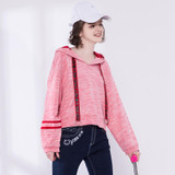 PASS Women Sweatshirt Hoodie 2018 Harajuku Kawaii Hooded Long Sleeve Cotton Loose Crop Top Sweatshirt Korean Hoodies