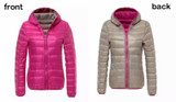 2017 Winter Two Sides Women 90% White Duck Down Coat Women's Hooded Ultra Light Down Jackets Warm Winter Parkas