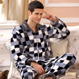 2017 Winter Spring Thick Coral Fleece Men Warm Pajamas Sets of Sleep Tops &amp; Shorts Flannel Sleepwear Male Thermal Home Clothing