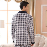2017 Winter Spring Fall Keep Warm Thick Flannel Men Pajamas Set of Sleepcoat &amp; Trousers Coral Fleece Sleepwear Thermal Nightgown