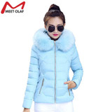 2017 Winter Short Jacket and Coat Women Long Sleeve Hooded Parka Overcoat Winter faux fur Parkas Female Outwear Zipper YL003