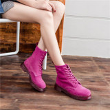 2017 Winter Shoes women ankle boots Genuine Leather Martin boots women motocross boots lace-up platform boots botas femininas