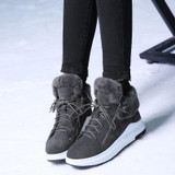 2017 Winter Shoes For Women Genuine Leather Wedge Boots Women Fur Elevator Shoes High heels warm High-top platform Snow Boots