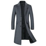 2017 Winter Overcoat Men's fashion Long style woolen trench coat jacket Men's casual coats jackets wool Outerwear men windbreak