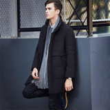 2017 Winter New Men's Long Down Jacket Fashion Casual White Duck Down Warm Thick Down Jacket Brand Coat Clothes