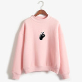 2017 Winter New Fashion Turtleneck Hoodies Women Funny Gesture Print Pullover Sweatshirt Female Harajuku Kawaii Sudaderas Mujer