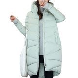 2017 Winter New Fashion Long Coat Slim Thickened Turtleneck Warm Jacket Cotton Padded Zipper Plus Size Outwear Casacos 4 Colors