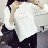 2017 Thickening Long-Sleeved Sweatshirt Harajuku Hoodie Women Casual Sweet Tracksuit Loose Letter Printed Korean Style