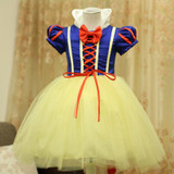 New Snow White Princess Dress with Red Cape and Bow Kid Girl Dresses Halloween Party Cosplay Children Clothing Christmas Costume