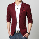 New Slim Fit Casual jacket Cotton Men Blazer Jacket Single Button Gray Mens Suit Jacket 2016 Autumn Patchwork Coat Male Suite