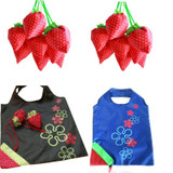 New Simple Strawberry Fruit Green Folding Convenience Shopping Bag Large Capacity Storage Bag Folding Convenience Shopping Bag