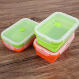 New Silicone Collapsible Portable Bento Box Bowl Lunch Bento Boxes Folding Food Container Lunchbox Eco-Friendly