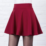 New short skirts womens 2016 new style casual vintage girls skirts for school red pleated mini skater skirt high waist plus size