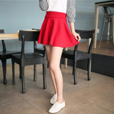 New short skirts womens 2016 new style casual vintage girls skirts for school red pleated mini skater skirt high waist plus size