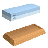 New Sharpening Stone For Knives, Professional Waterstones Combination Grit 2000/6000 Whetstone Sharpening with Bamboo Base, Bl