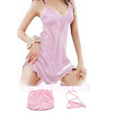 New Sexy Sleepwear Nightgown Dress Women Satin Silk Babydoll Lace Robes Sleep Shirt