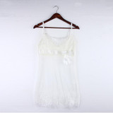 New Sexy Nightdress Hot 2017 New Women Sexy Nightwear Black and White Lace Nightgown Sleepwear Dress G-String Sexy Lingerie Robe