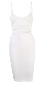 New Sexy Dress Club Wear 2016 Women Vestidos Summer Sleeveless Bodycon Dress Cotton White Black Midi Pencil Bandage Party Dress