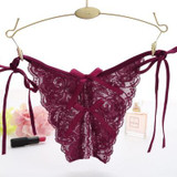 New Sexy Bandage Lace Panties Thong Women Underwear Low Waist Sexy Panties Cute Bow Lace G-String Thongs Hot Sale