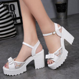 New Sandals Women Fashion Women Sandals Summer Shoes woman Open Toe Sandals Thick Heel High-heeled Bowtie Women's Shoes X258