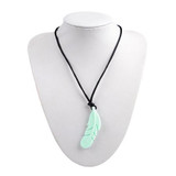 New Safety Baby Teethers Silicone Beads Feather Teether Silicone Pendant Pacifier Chain Necklace for Baby Chew Toys 4 Colors