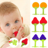 New Safety Fruit Shape Baby Teether Baby Teething Toys Food Grade Silicone Teether Baby Dental Care Strengthening Tooth Training