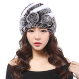 New Russia winter fur hat Rabbit Fur Women Warm fashion Lady Beanie Hat Handmade knitted hat headwear gorro Caps girls fur cap