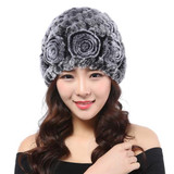 New Russia winter fur hat Rabbit Fur Women Warm fashion Lady Beanie Hat Handmade knitted hat headwear gorro Caps girls fur cap