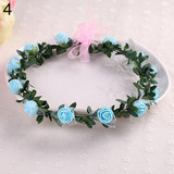 New Rose Flower Crown Headband Wreath Party Wedding Bridal Garland Hairband Headwear
