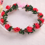 New Rose Flower Crown Headband Wreath Party Wedding Bridal Garland Hairband Headwear
