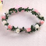 New Rose Flower Crown Headband Wreath Party Wedding Bridal Garland Hairband Headwear
