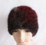 Fur Hat Guarantee 100% Natural Genuine Mink Fur Cap Women Knitted Black Beanie Hats For Winter Bone Fashion Warm Pineapple Caps