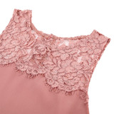 FUNOC Summer Lace Chiffon Blouse Office Women Shirts Shirt Women Sleeveless White Top Blouses Shirts Female Crochet Tops 2017